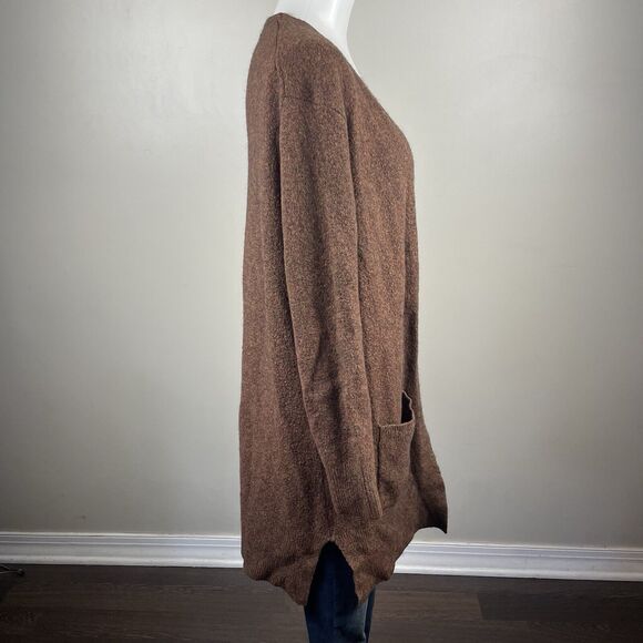 Madewell Size Small Cozy Fall Brown Open Cardigan Open Wool Alpaca Blend - Picture 4 of 9
